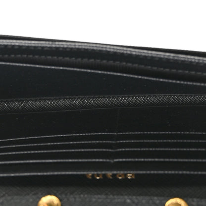 Prada Saffiano Metal Oro Chain Wallet Black 5 of 11