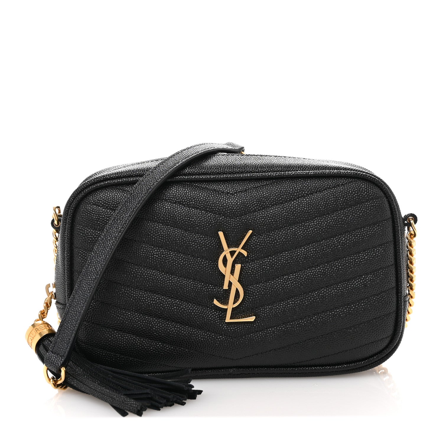 Saint Laurent Grain De Poudre Matelasse Monogram Mini Lou Camera Bag Black 1 of 12