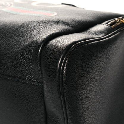 Gucci Grained Calfskin Logo Duffle Bag Black 9 of 11