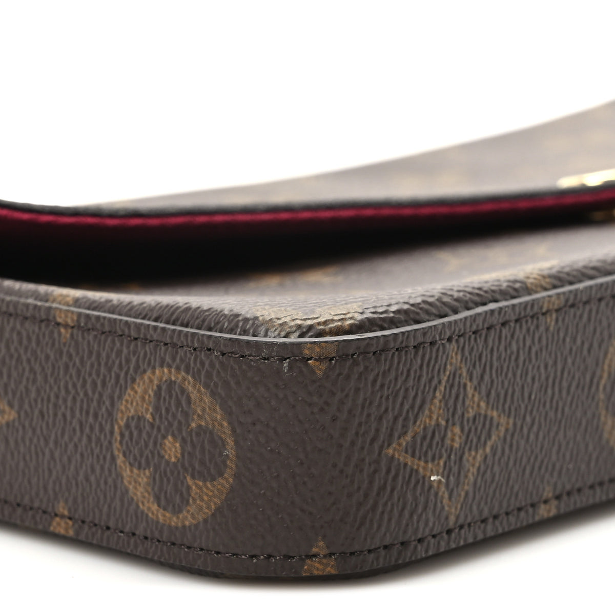 Monogram Pochette Felicie Chain Wallet Fuchsia