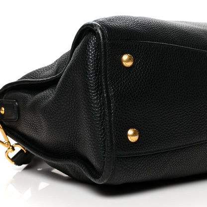 Prada Vitello Daino Shopping Satchel Black 7 of 8