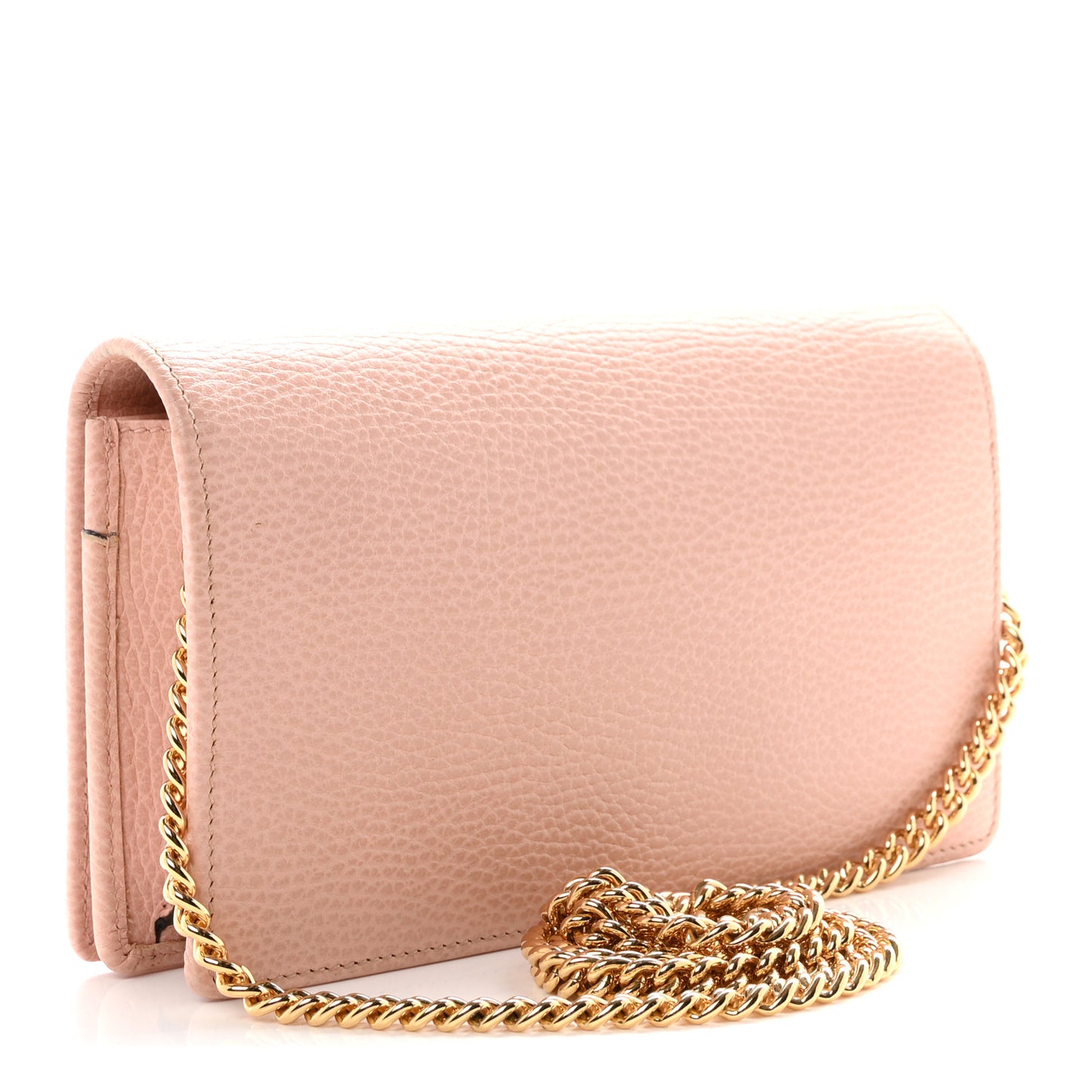 Dollar Calfskin Mini GG Marmont Chain Wallet Perfect Pink