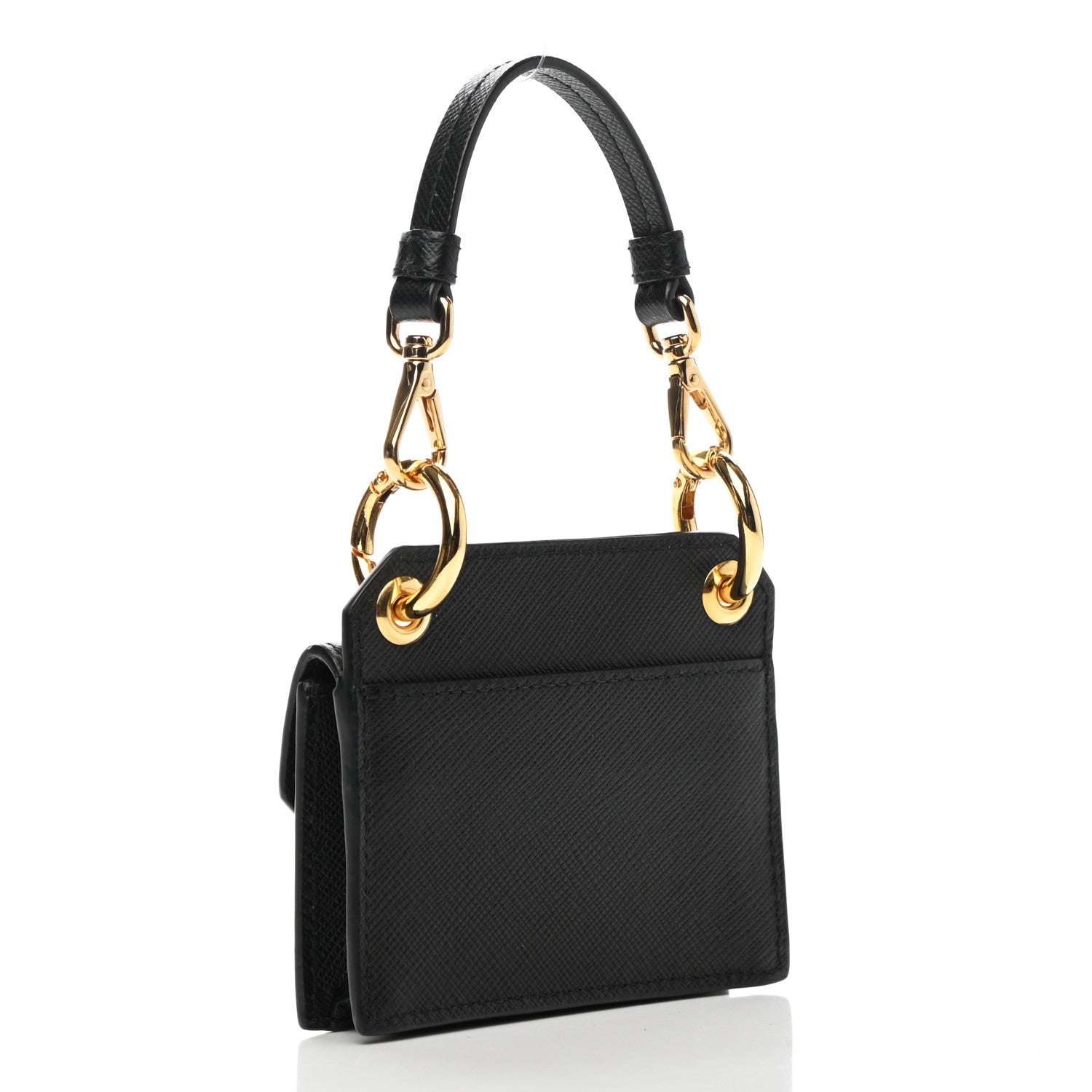 Prada Saffiano Robot Card Holder Black 3 of 7