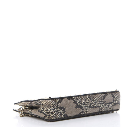 Valentino Garavani Calfskin Python Embossed Rockstud Chain Clutch Roccia 3 of 10