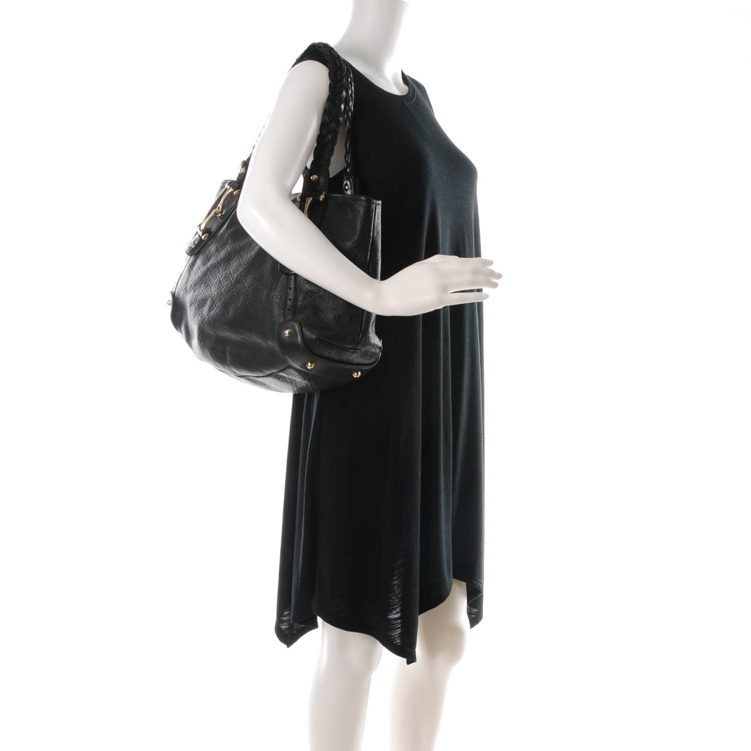 Gucci Guccissima Medium Pelham Shoulder Bag Black 2 of 8