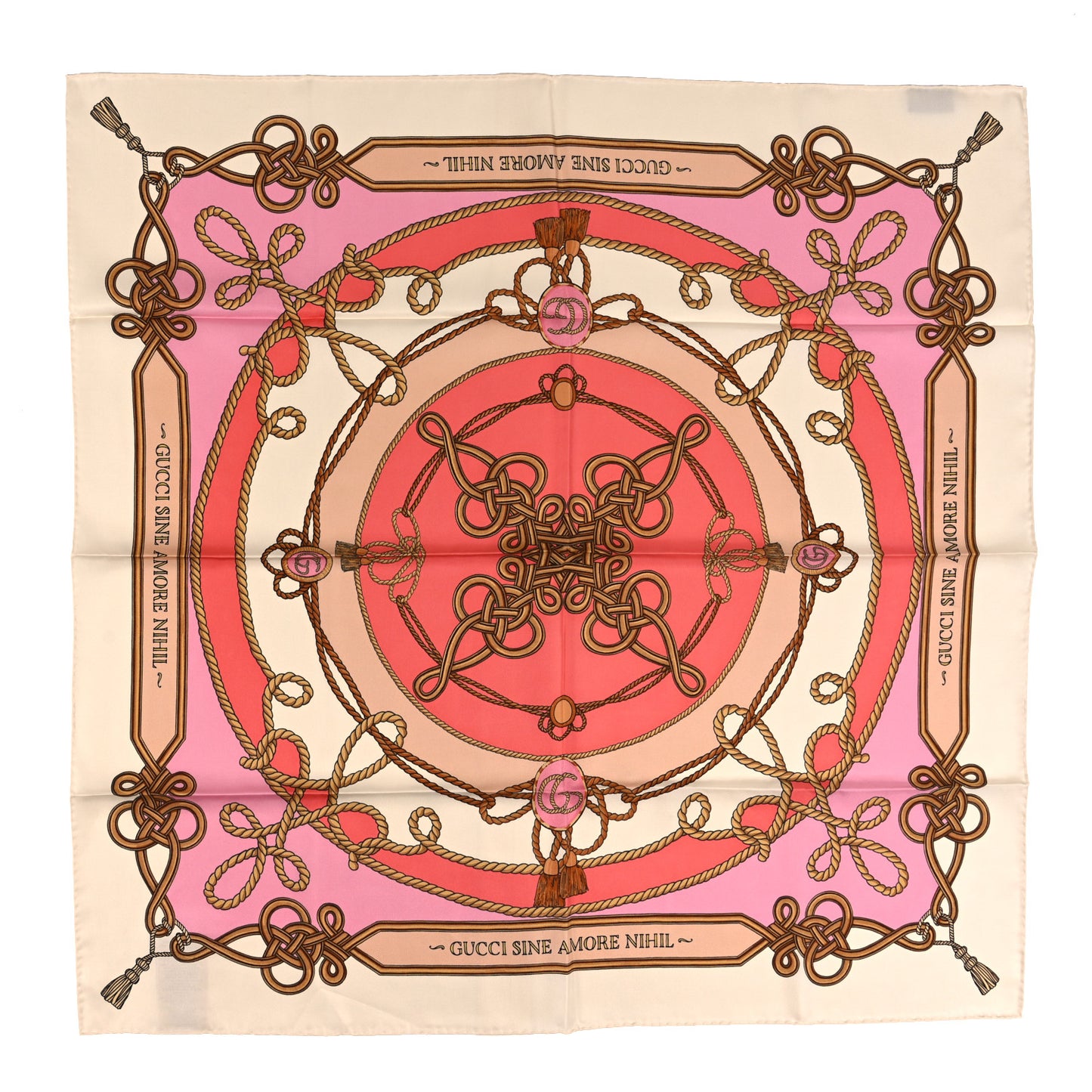 Silk Love Parade Square Scarf Pink Multicolor