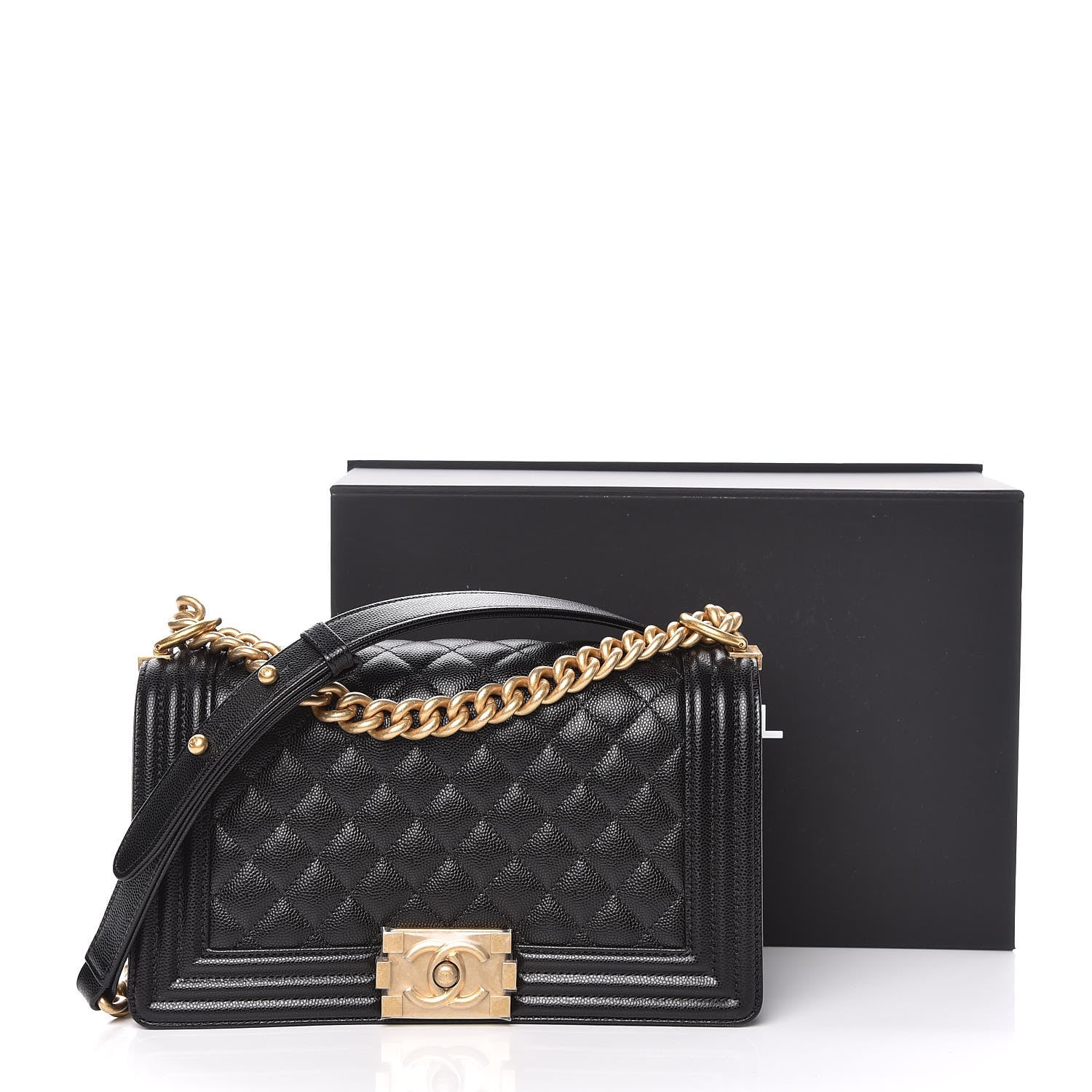 Chanel Caviar Quilted Medium Boy Flap Black 12 of 12