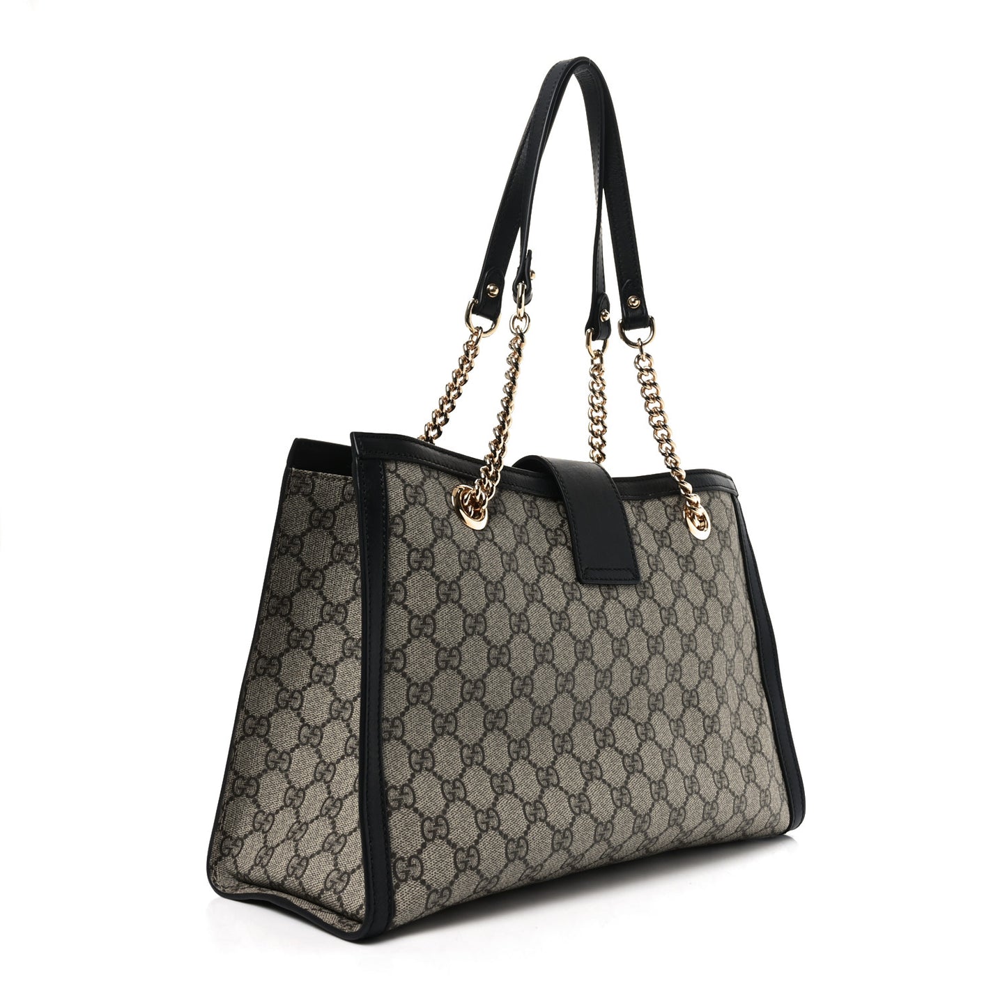 GG Supreme Monogram Medium Padlock Tote Black