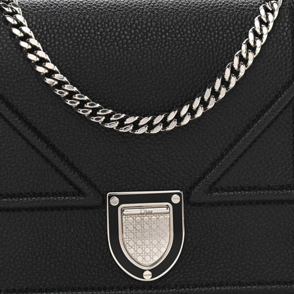 Christian Dior Grained Calfskin Diorama Wallet on Chain Pouch Black 7 of 13