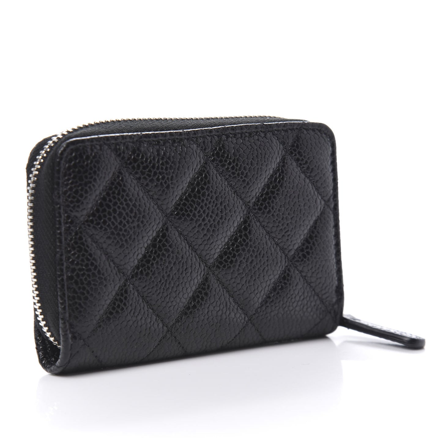 Caviar Quilted Incognito Zip Coin Purse Black