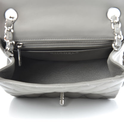 Chanel Lambskin Quilted Mini Square Flap Light Grey 5 of 10