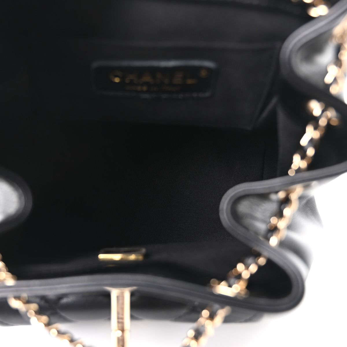 Chanel Lambskin Quilted Small Duma Drawstring Backpack Black 4 of 9