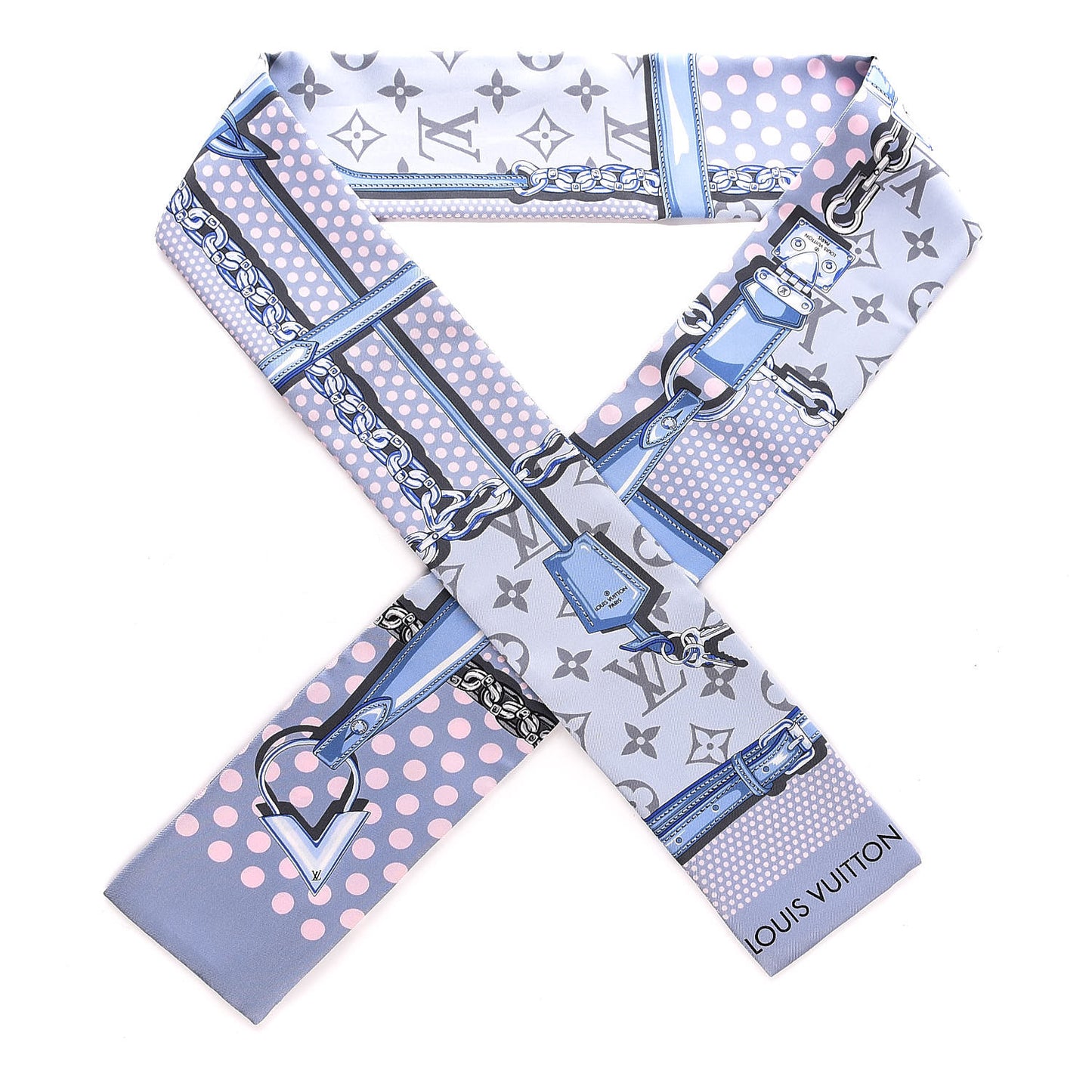 Silk Monogram Pop Confidential Bandeau Light Blue