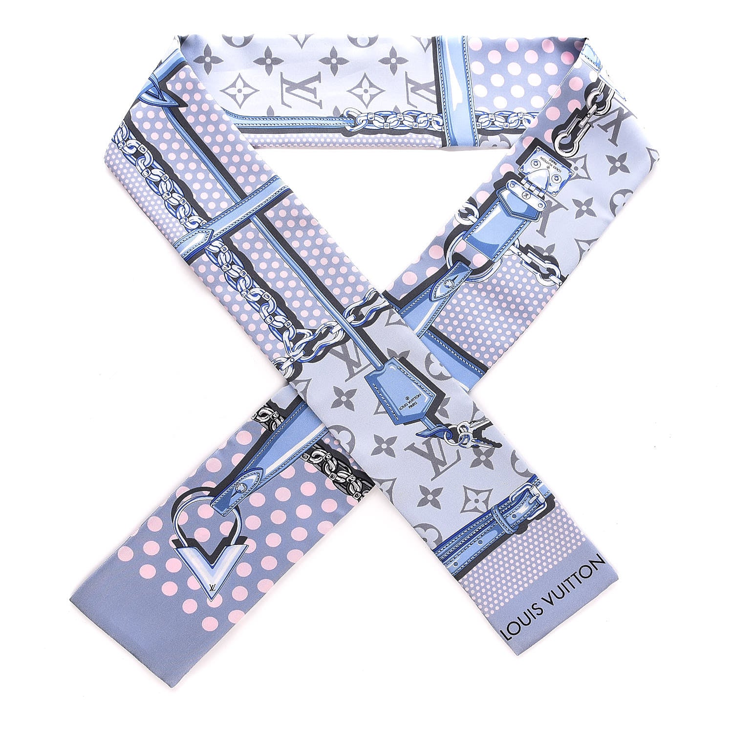 Louis Vuitton Silk Monogram Pop Confidential Bandeau Light Blue 1 of 5