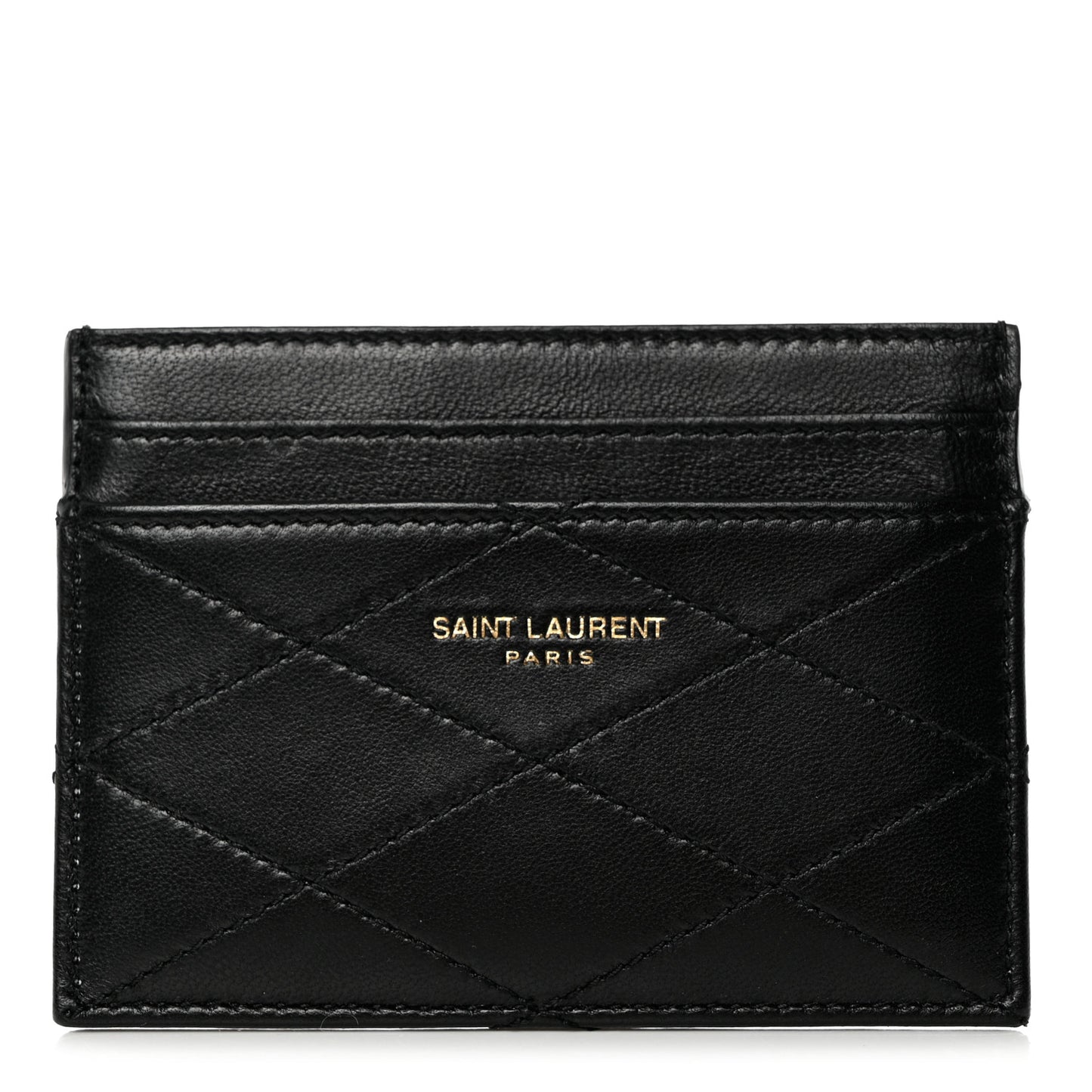 Grain De Poudre Matelasse Chevron Monogram Credit Card Case Red