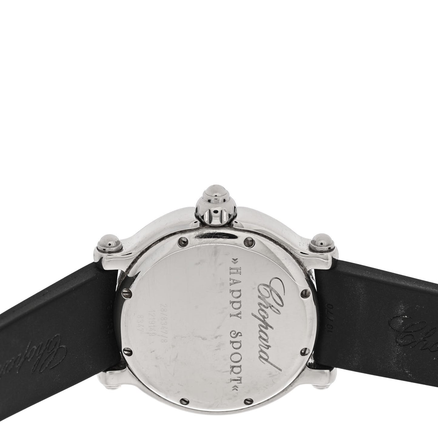 Stainless Steel Rubber Diamond 38mm Happy Sport Fish Quartz Watch Black