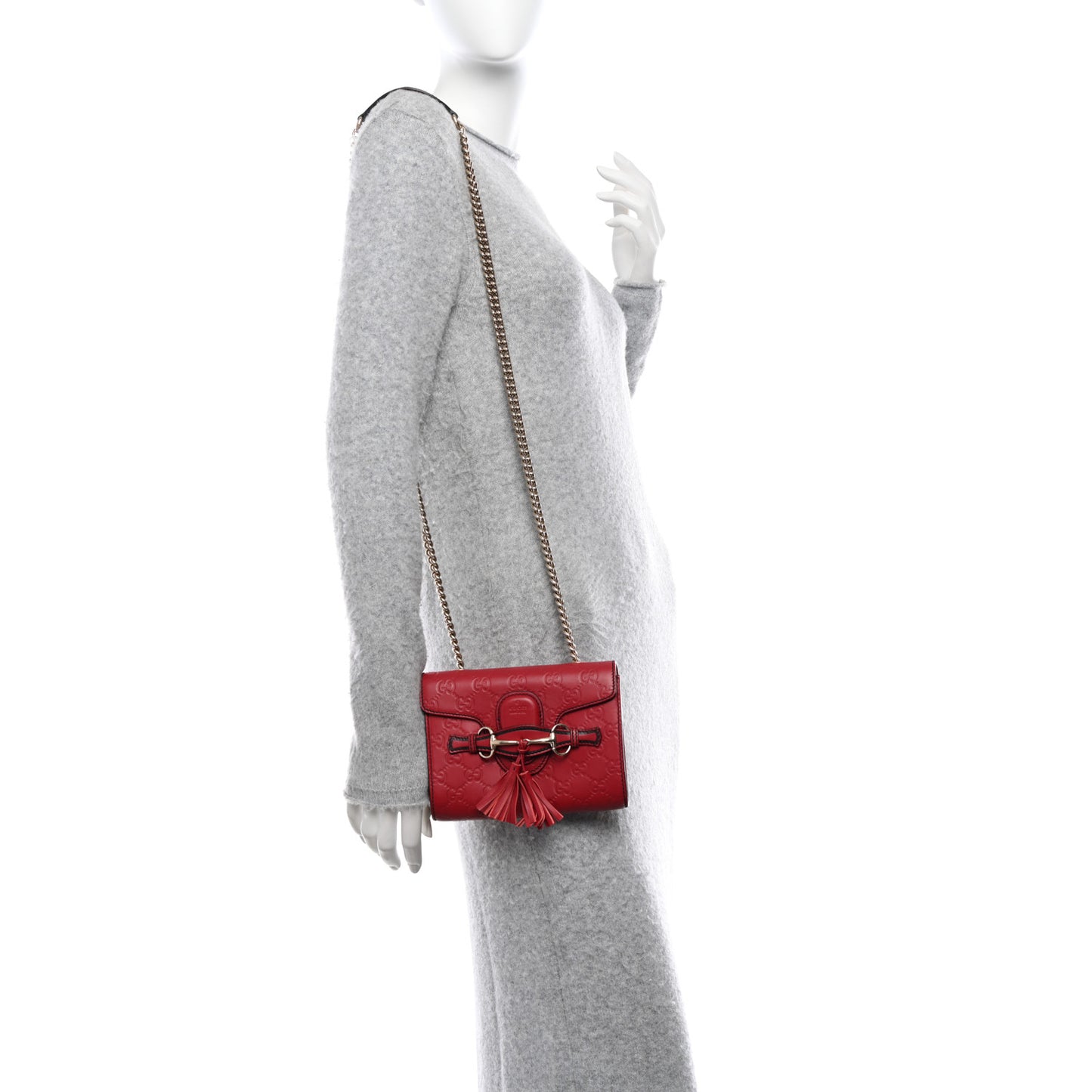 Guccissima Mini Emily Chain Shoulder Bag Red