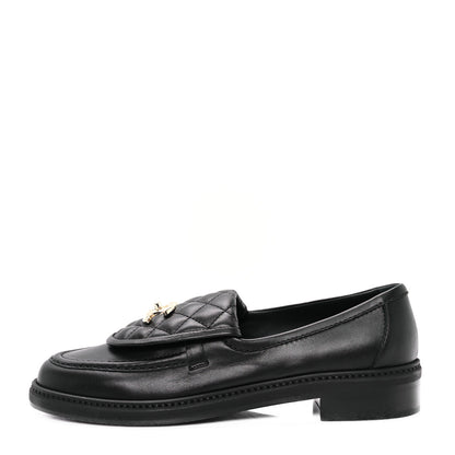 Chanel Lambskin Quilted CC Turnlock Loafers 40.5 Black 1 of 9