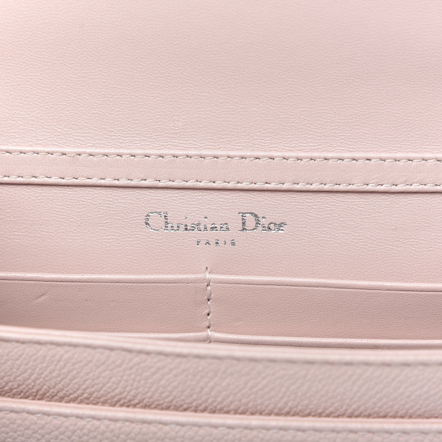 Christian Dior Grained Calfskin Diorama Wallet on Chain Pouch Nude 8 of 10