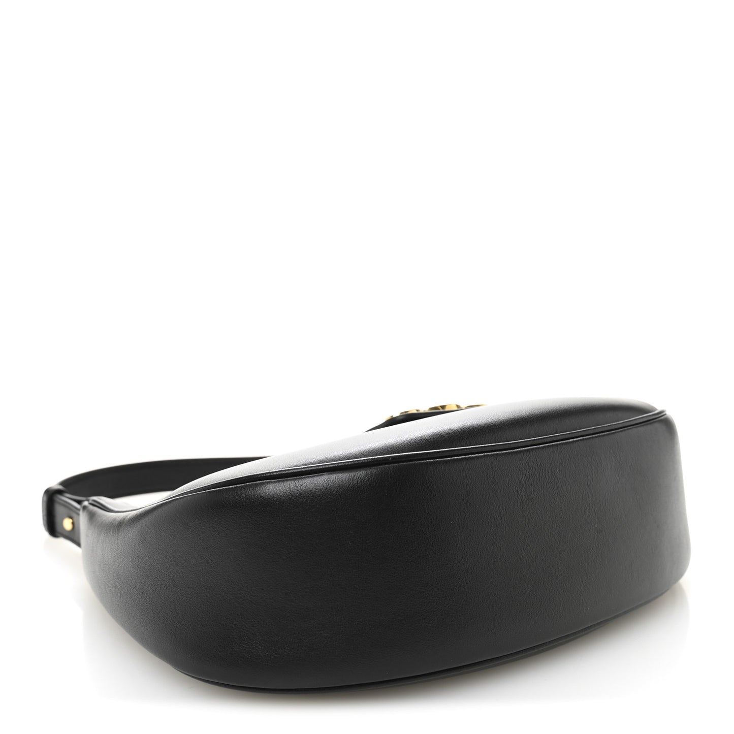 Smooth Calfskin Medium Strap Ava Triomphe Shoulder Bag Black