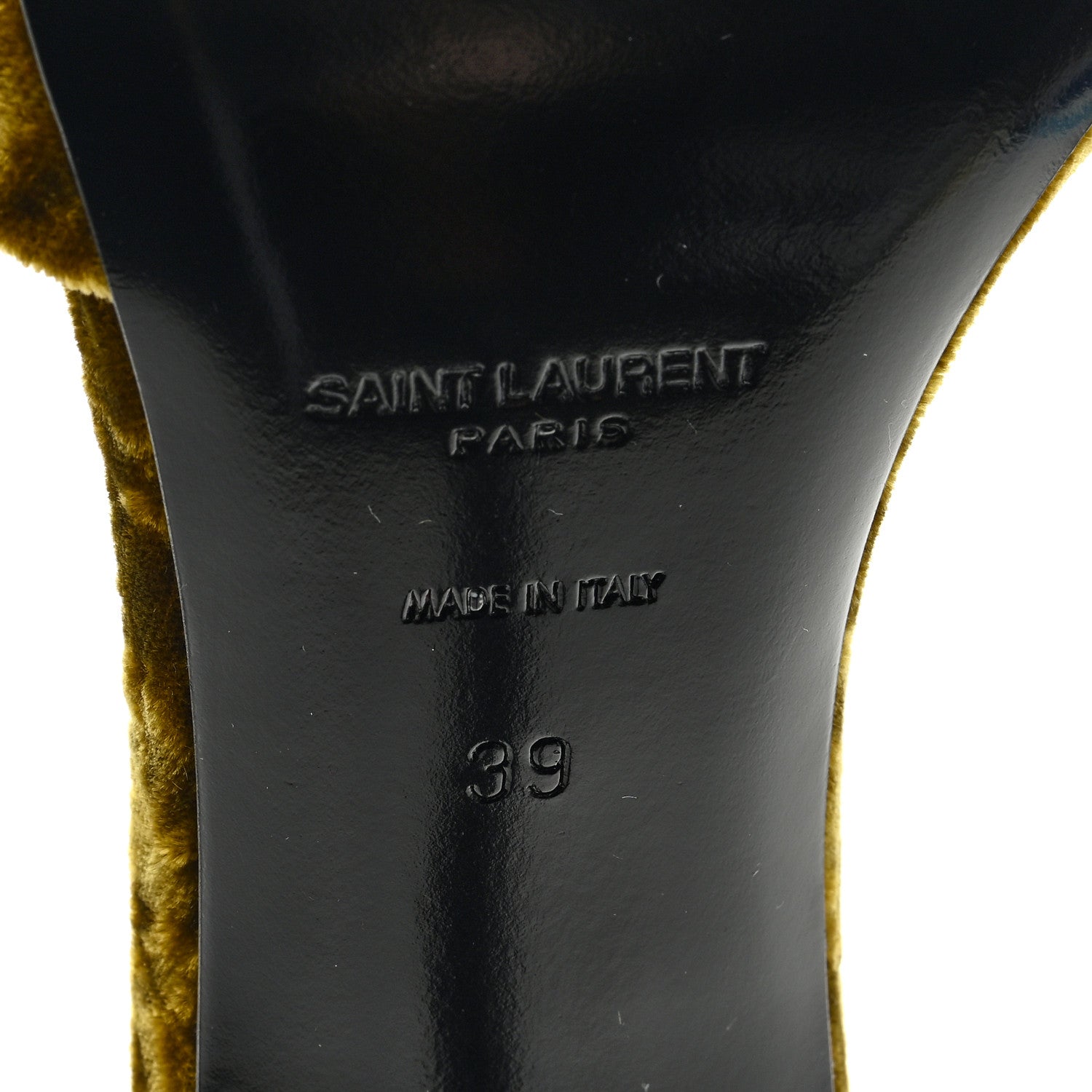 Saint Laurent Velvet Baliqua 105 Mule Sandals 39 Yellow 6 of 7