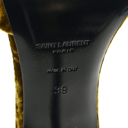 Saint Laurent Velvet Baliqua 105 Mule Sandals 39 Yellow 6 of 7