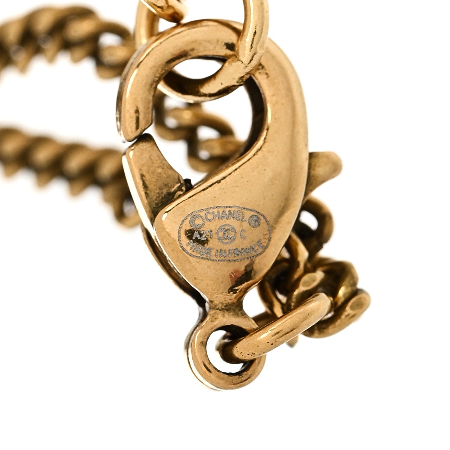 Crystal CC Chain Link Bracelet Aged Gold