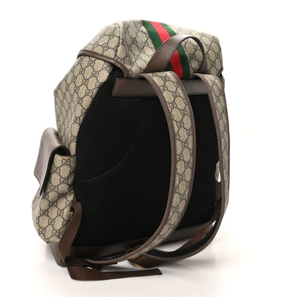 Gucci GG Supreme Monogram Medium Ophidia Double Buckle Backpack Brown 3 of 10