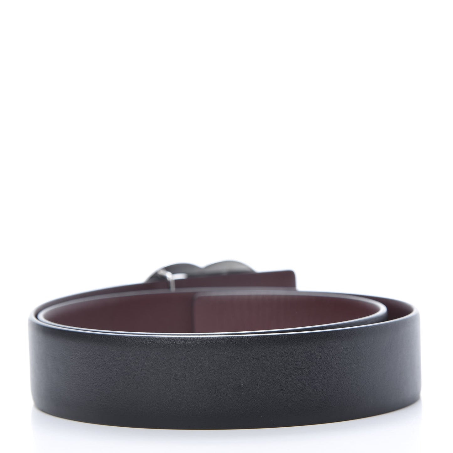 Calfskin CC Reversible Belt 70 Black Burgundy