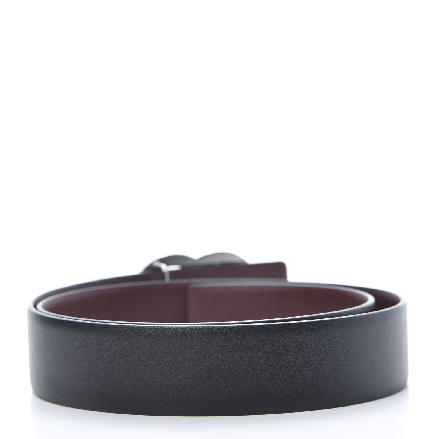 Chanel Calfskin CC Reversible Belt 70 Black Burgundy 2 of 7