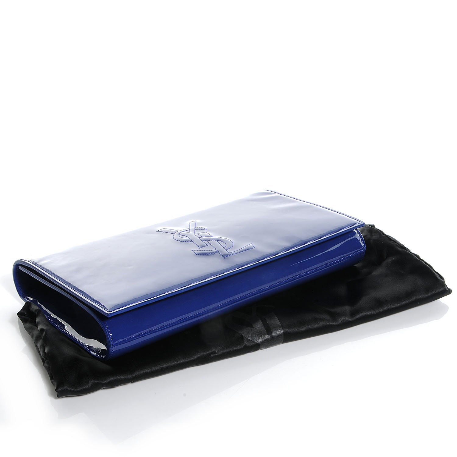 Saint Laurent Patent Belle de Jour Clutch Blue 4 of 7