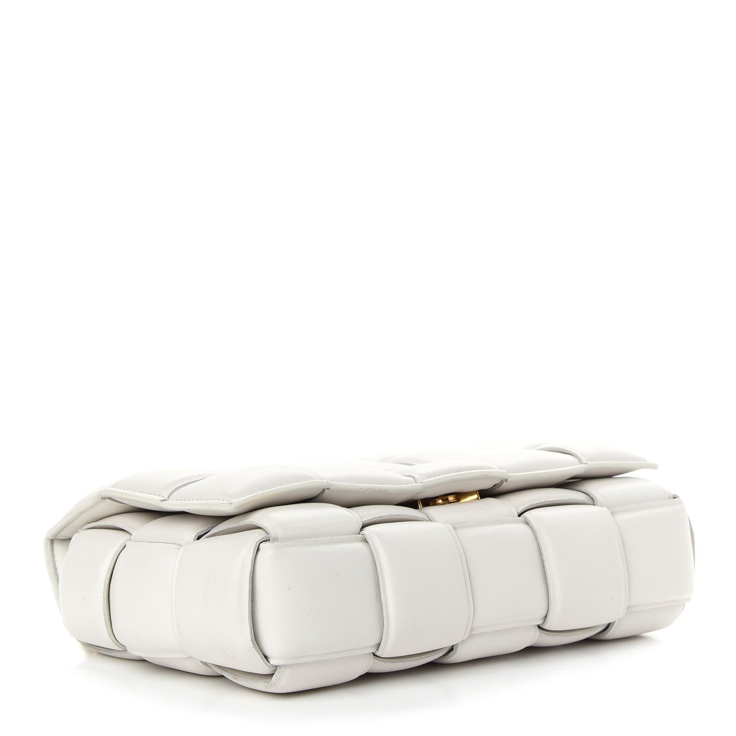 Bottega Veneta Lambskin Maxi Intreccio Padded Chain Cassette Crossbody Bag White 4 of 9