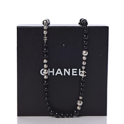 Chanel Pearl Beaded CC Long Necklace Black 6 of 6