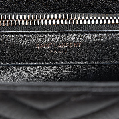 Saint Laurent Sheepskin Matelasse Chevron Monogram Large College Satchel Black 5 of 14