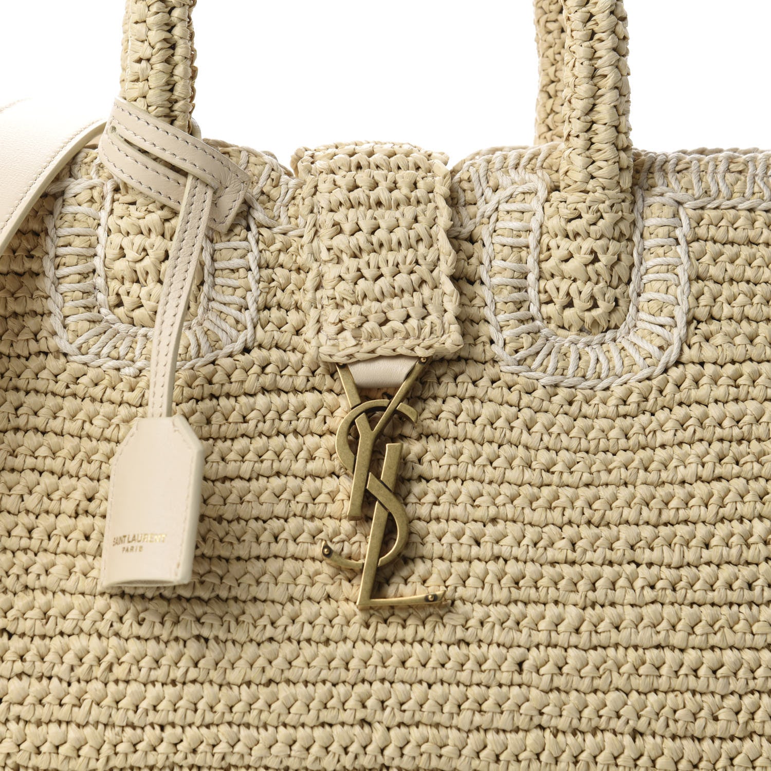 Saint Laurent Raffia Baby Monogram Downtown Cabas Naturale 10 of 10