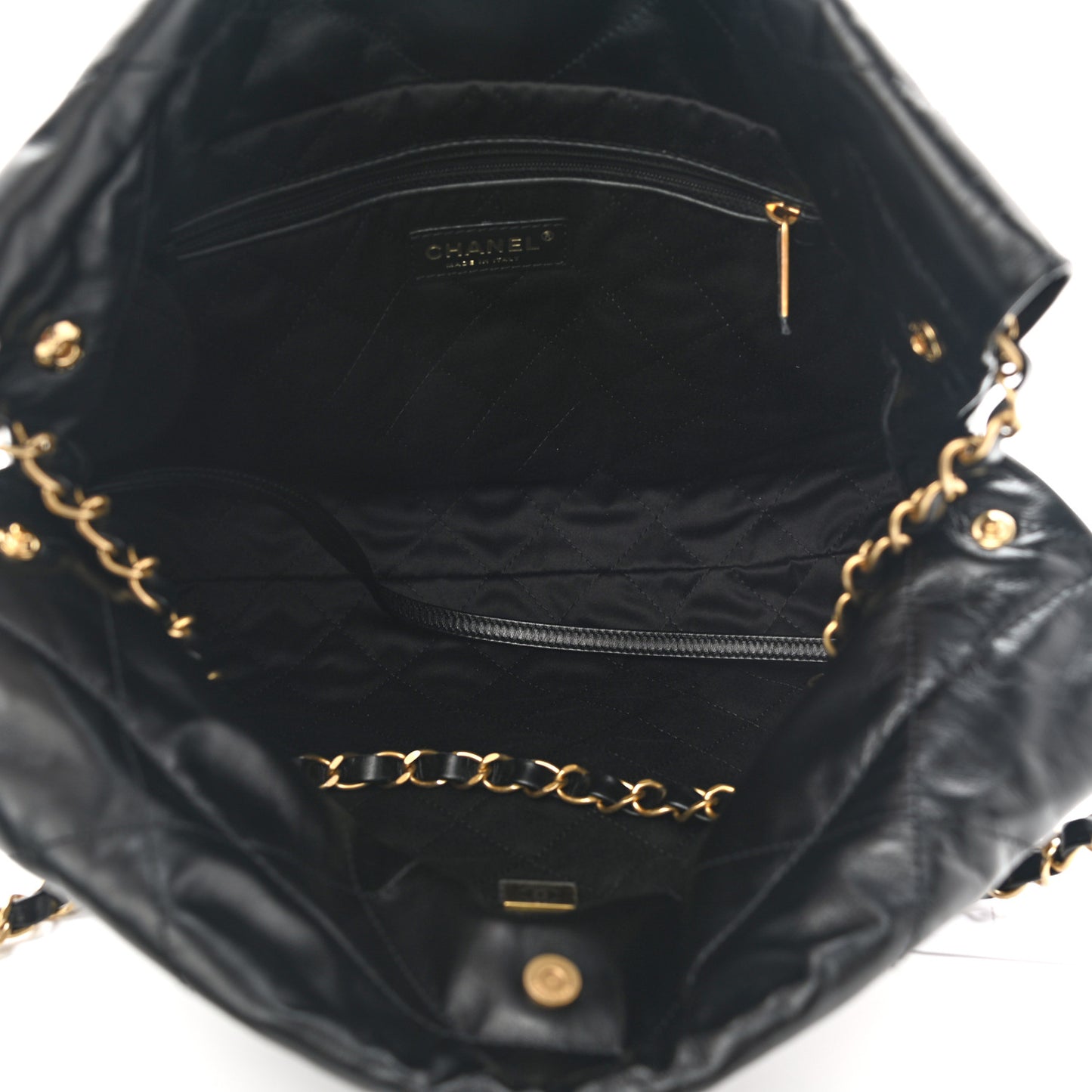 Calfskin Quilted Small Chanel 22 Black