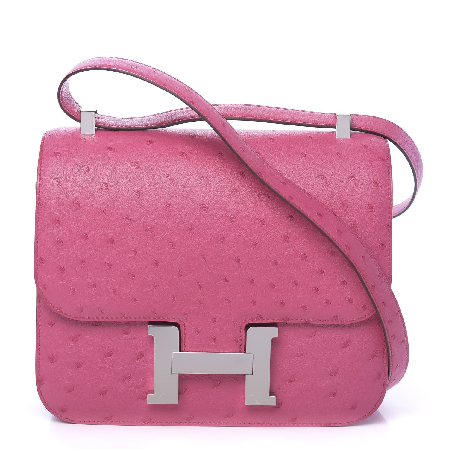 Hermes Ostrich Constance 24 Rose Tyrien 1 of 11