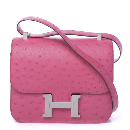 Hermes Ostrich Constance 24 Rose Tyrien 1 of 11