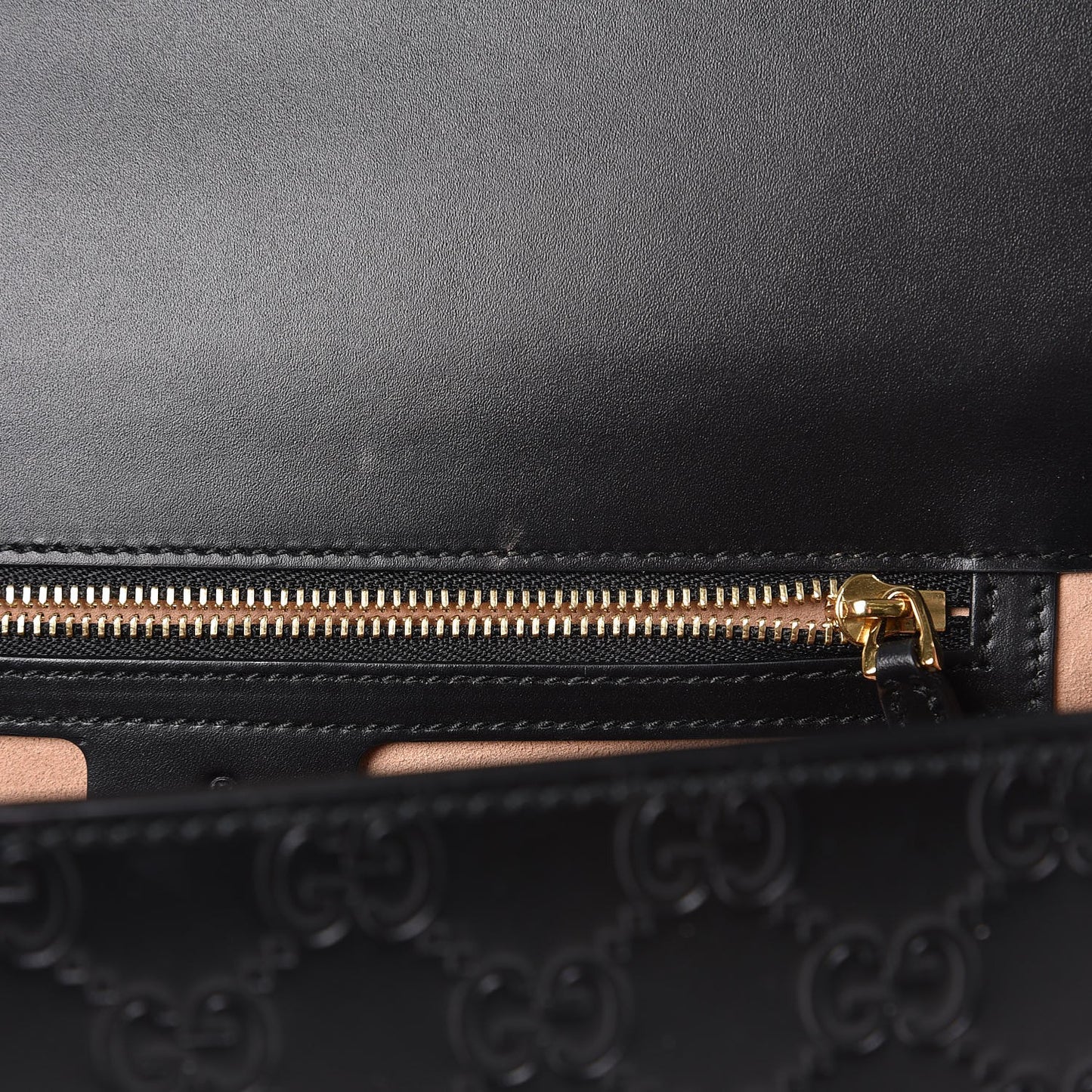 Guccissima Medium Padlock Shoulder Bag Black