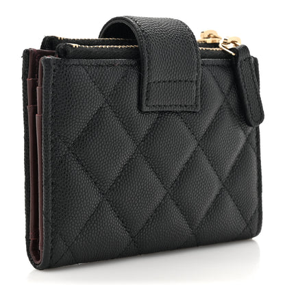 Chanel Caviar Quilted Compact Zipped Pocket Wallet Black 3 of 10