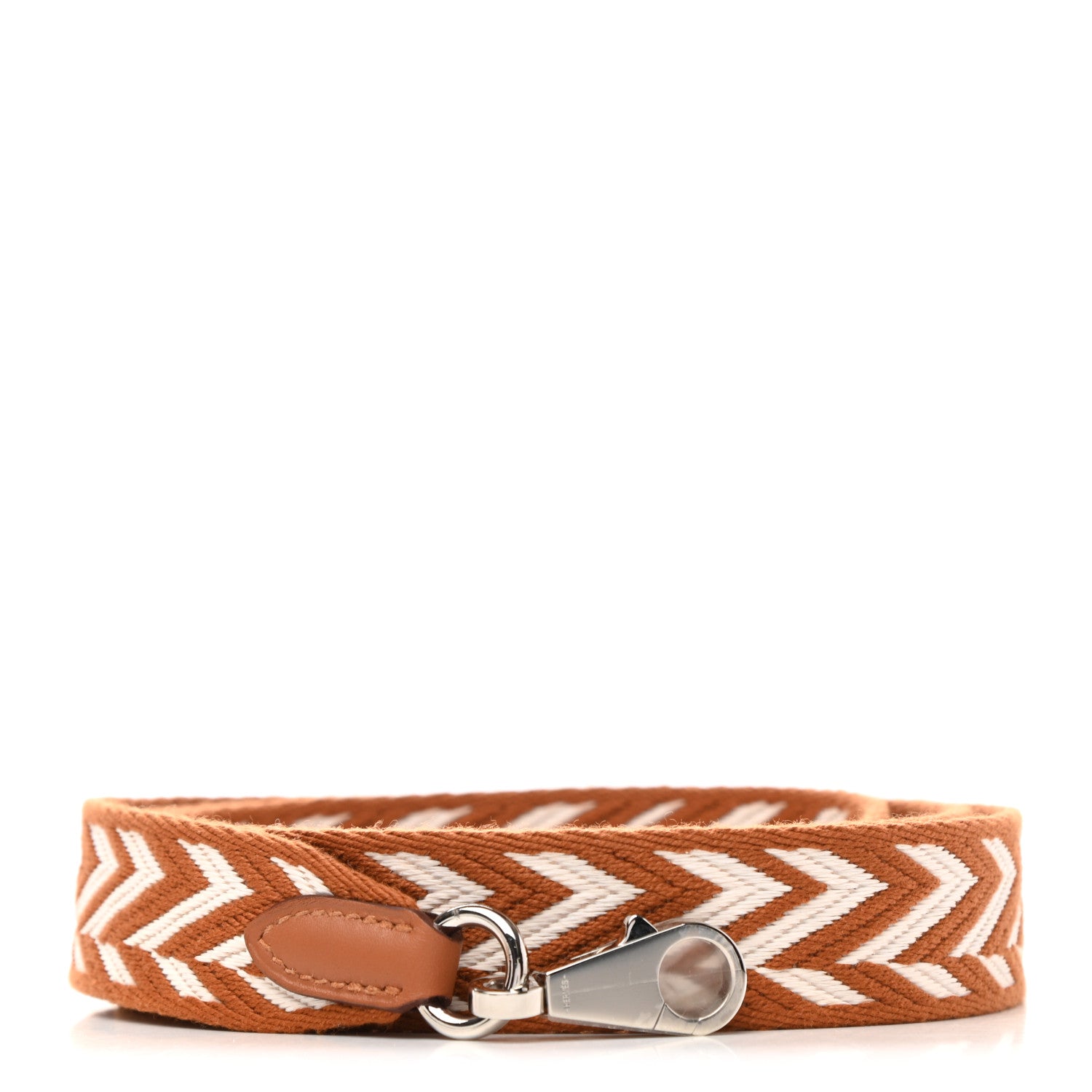 Hermes Toile Swift 25mm Sangle ZigZag Shoulder Strap Gold White 1 of 5