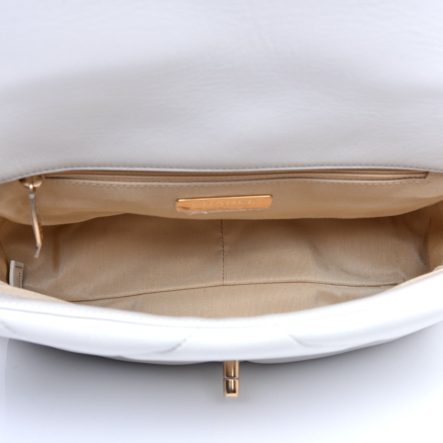 Chanel Goatskin Quilted Medium 19 Flap White 5 of 11