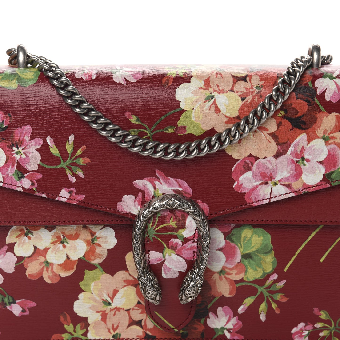 Calfskin Blooms Print Medium Dionysus Shoulder Bag Romantic Cherry Multicolor