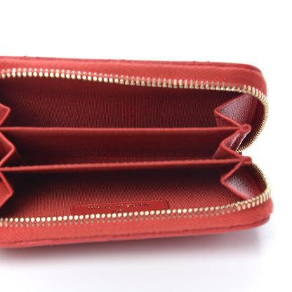 Chanel Lambskin Quilted Chanel 19 Zip Around Card Holder Red 5 of 9