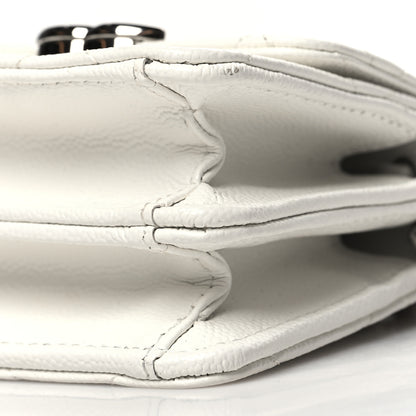Chanel Caviar Quilted Enamel Coco Clutch With Chain White 11 of 13