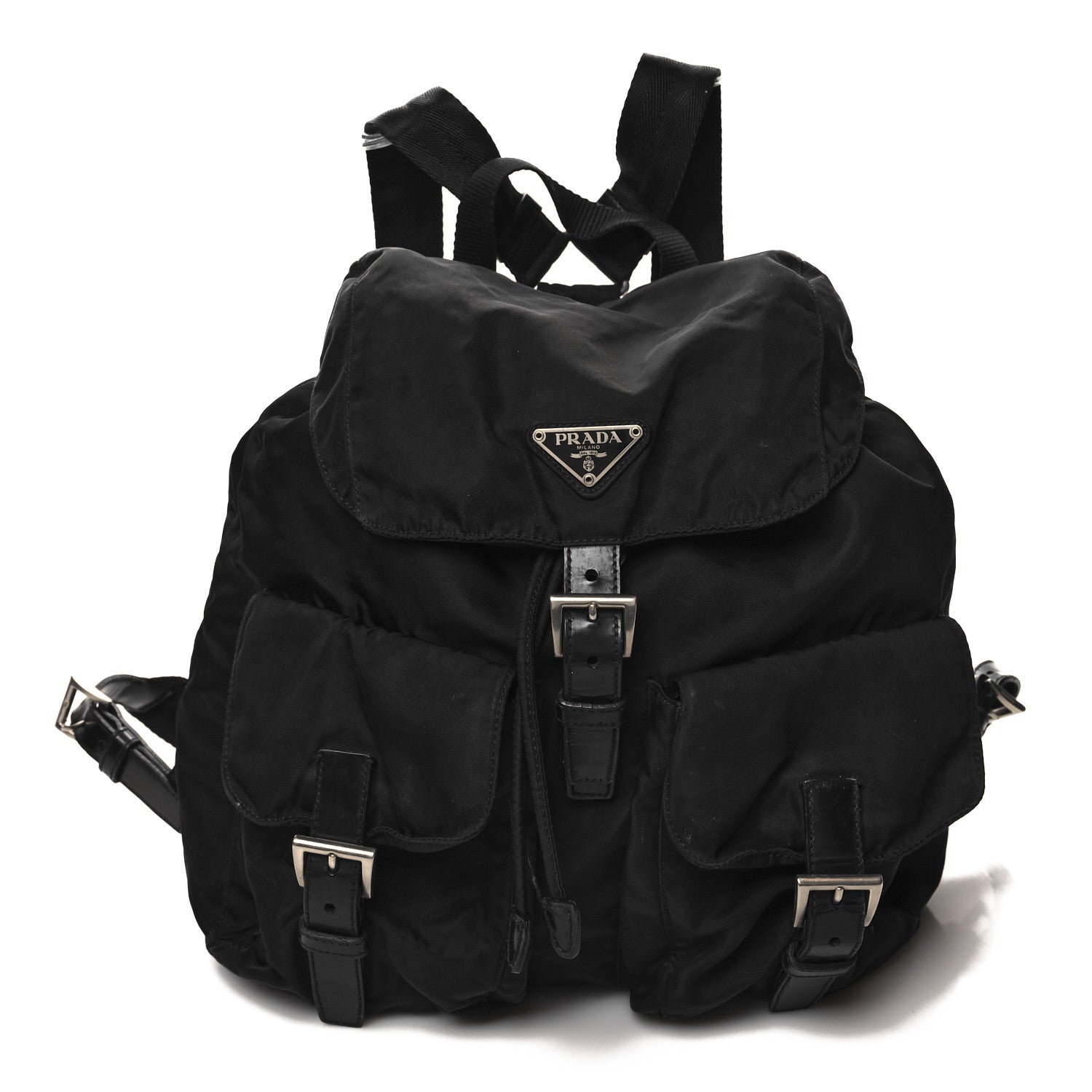 Prada Tessuto Nylon Saffiano Vela Backpack Black 1 of 11