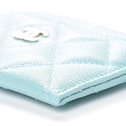 Chanel Caviar Quilted Card Holder Light Blue 10 of 11