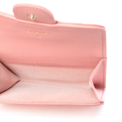Chanel Caviar Chevron Quilted Card Holder Wallet Pink 5 of 11
