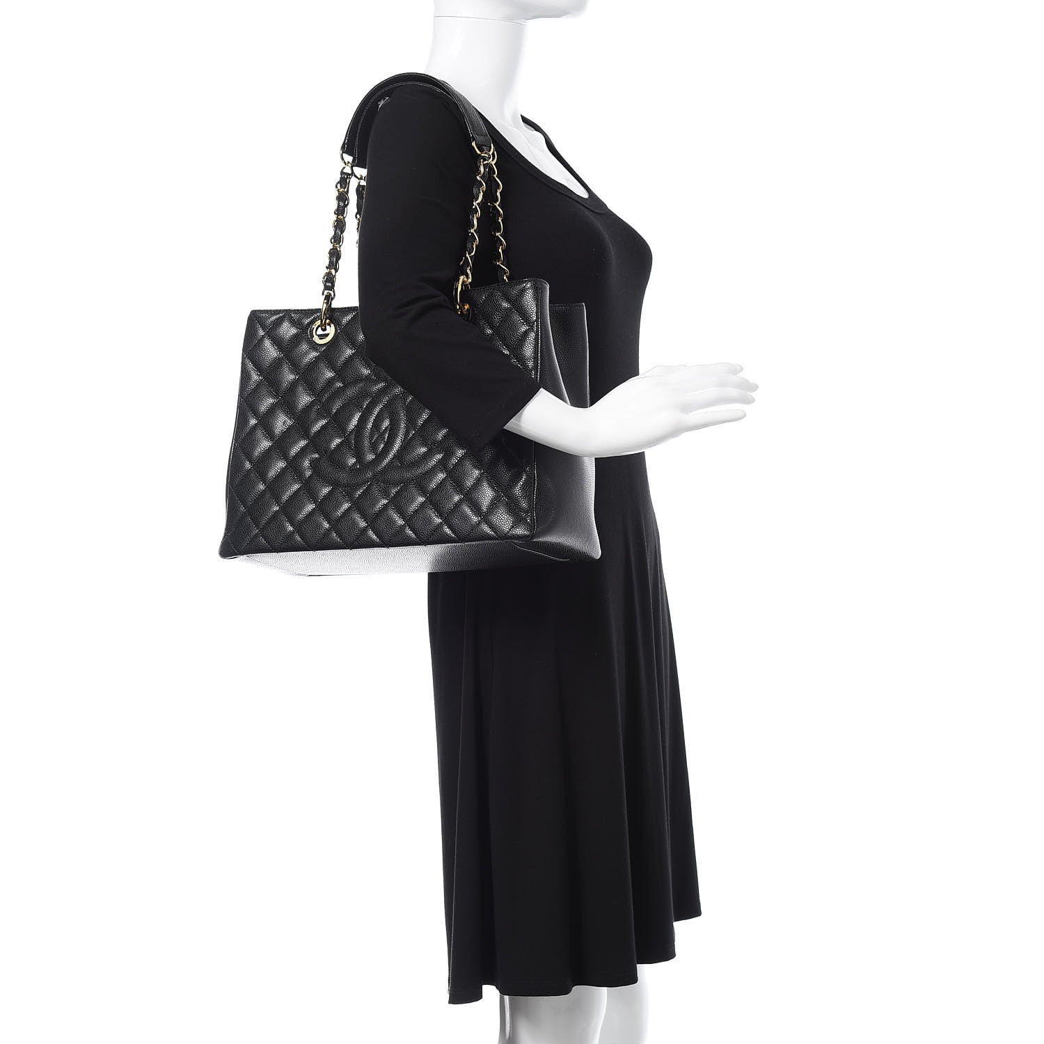 Chanel Caviar Quilted Grand Shopping Tote GST Black 2 of 10