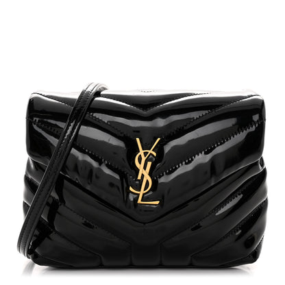 Saint Laurent Patent Y Quilted Monogram Toy Loulou Crossbody Bag Black 1 of 10